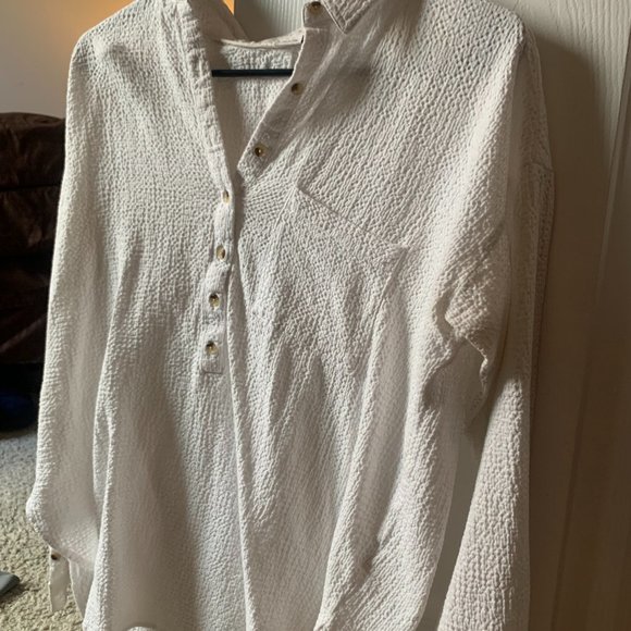 Anthropologie Ivory Pilcro Textured Tunic Size Small - Picture 3 of 5